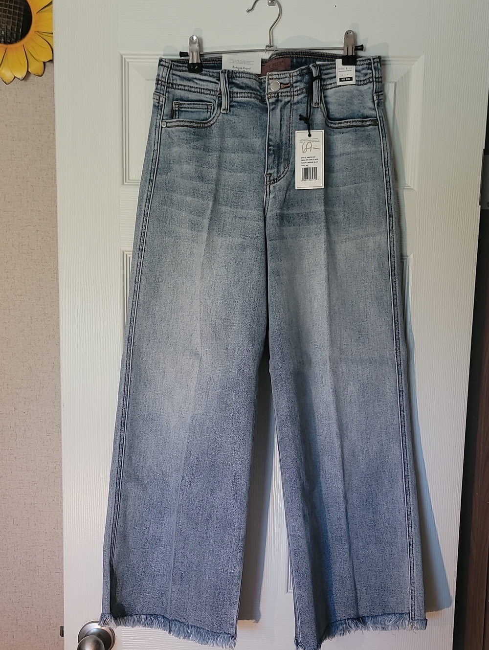 Judy Blue Wide Leg Mid-Rise Jeans - Light Blue Denim